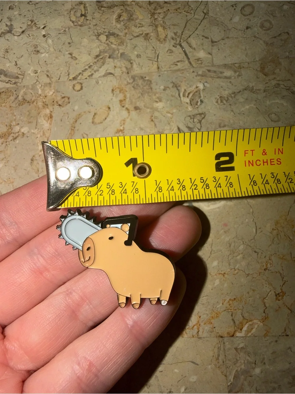 Capybara chainsaw brooch pin travel pet funny cute gifts charm holiday pig party
